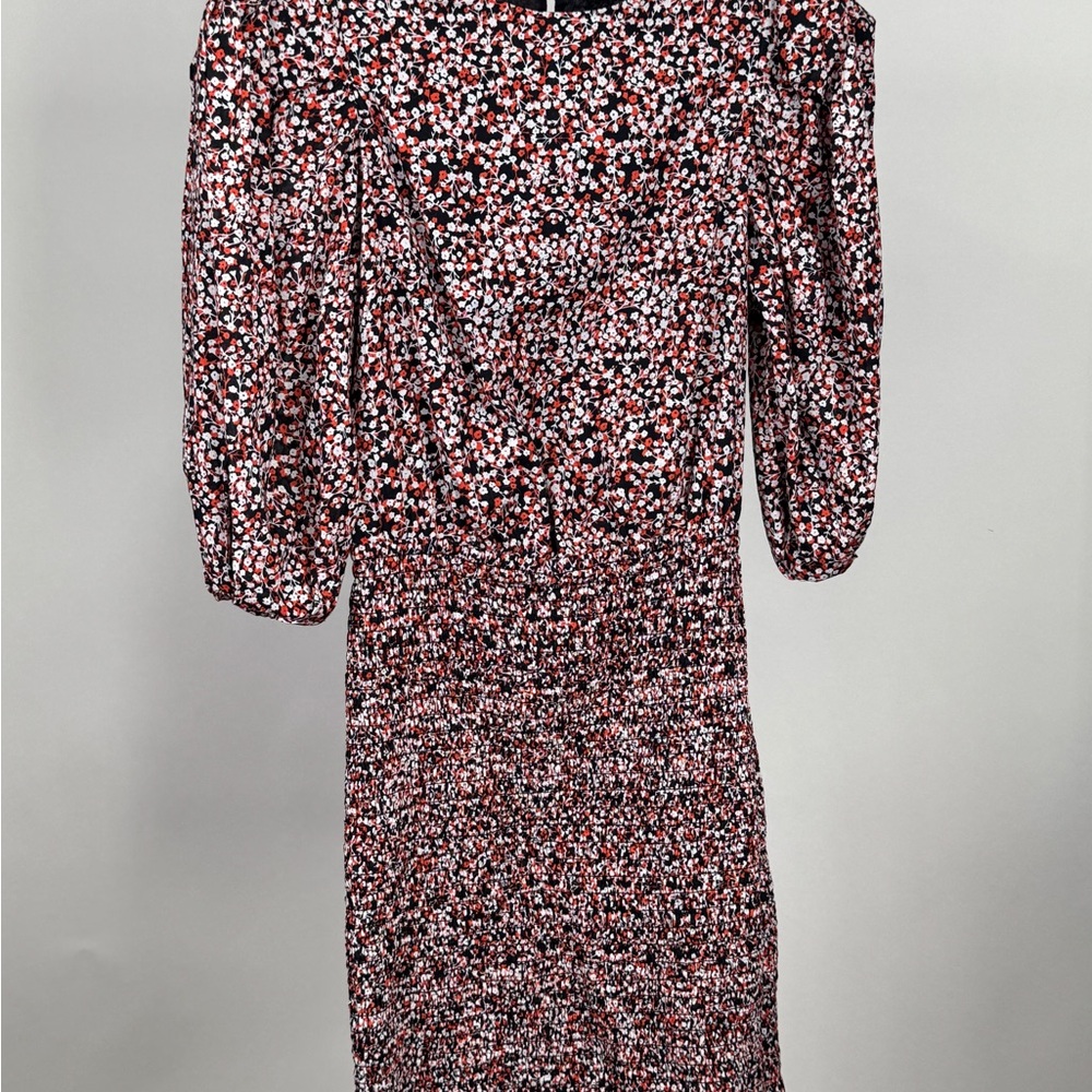 Rebecca Minkoff Black and Red Floral Midi Dress